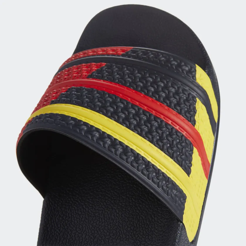 ADILETTE SLIDES Legend Ink / Red / Yellow-H05238