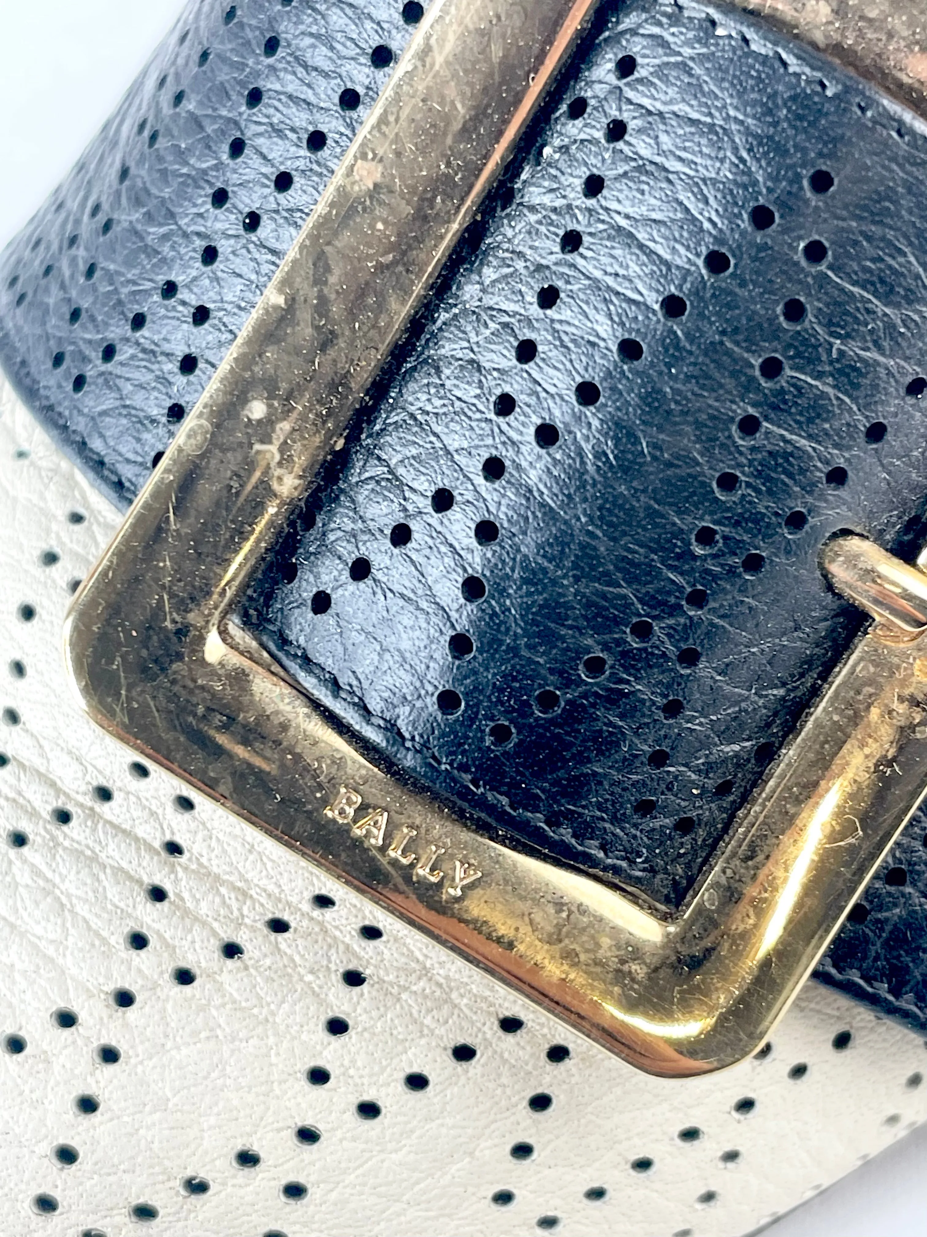 Bally Janelle White Leather Perforated Loafers - EU41