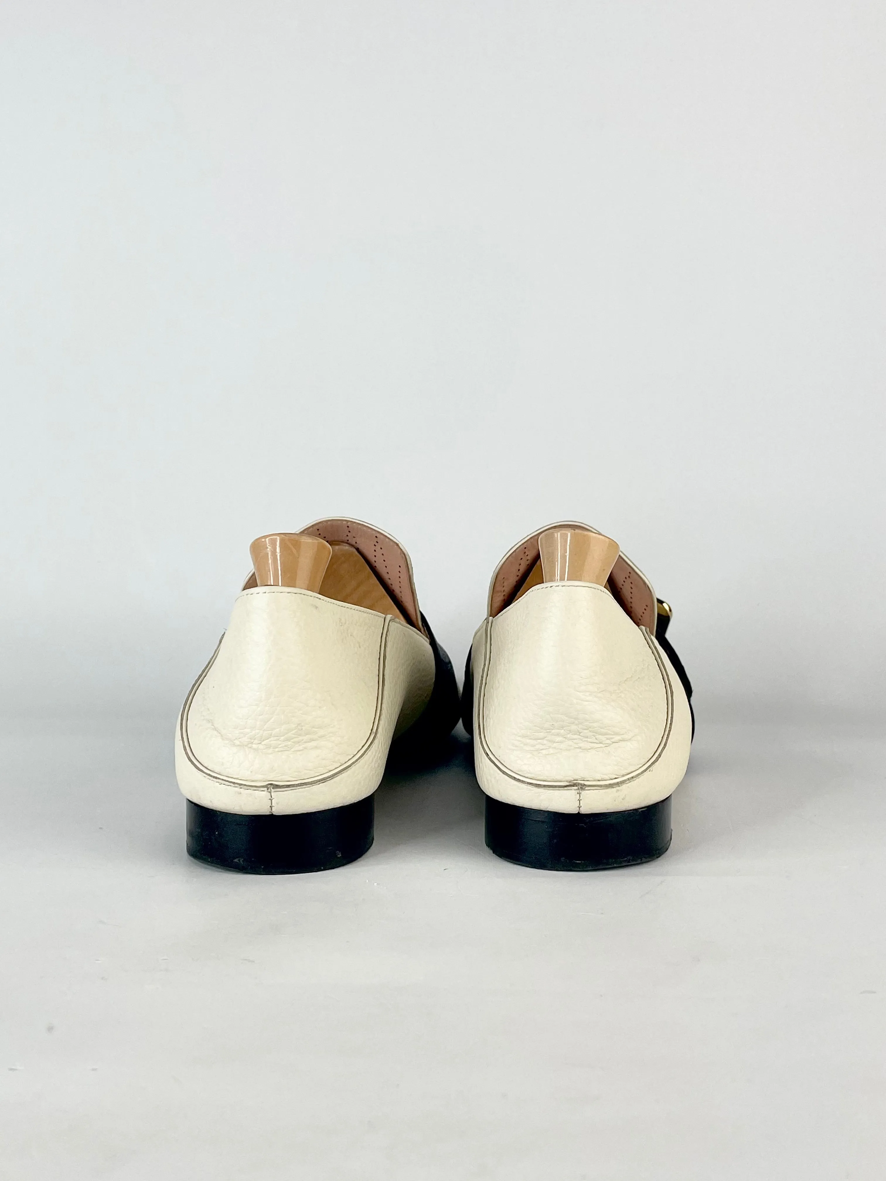 Bally Janelle White Leather Perforated Loafers - EU41