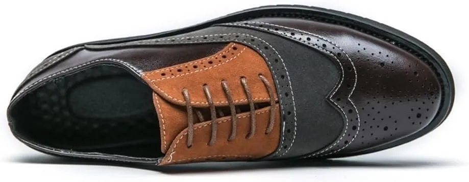 Casual Business Walking Shoes for Men Slip on Formal Loafers Men Male Driving Shoes Brock Carved Dress Shoes with Pointed Toes Designer Dress Shoes Men Leather Shoes