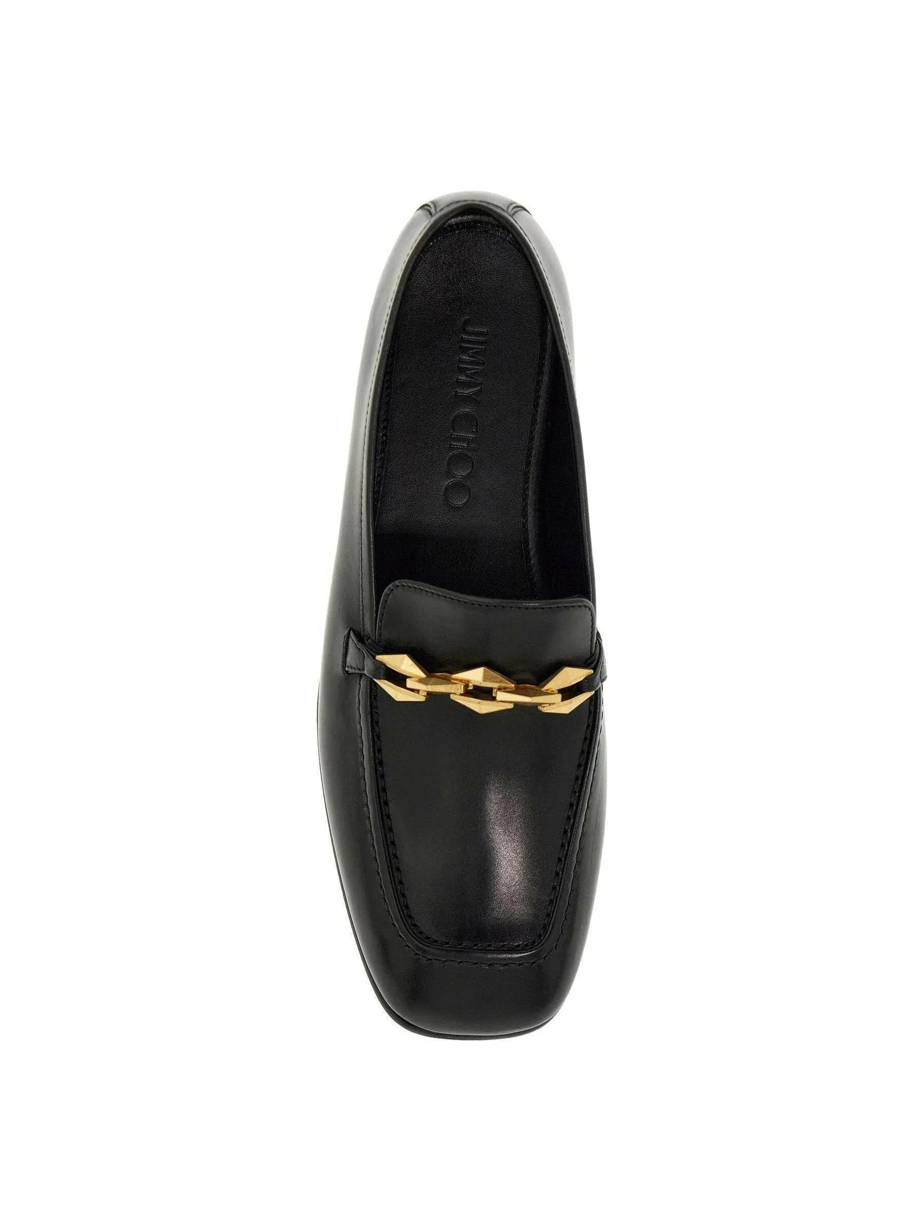 Chain Embellished Leather Loafer