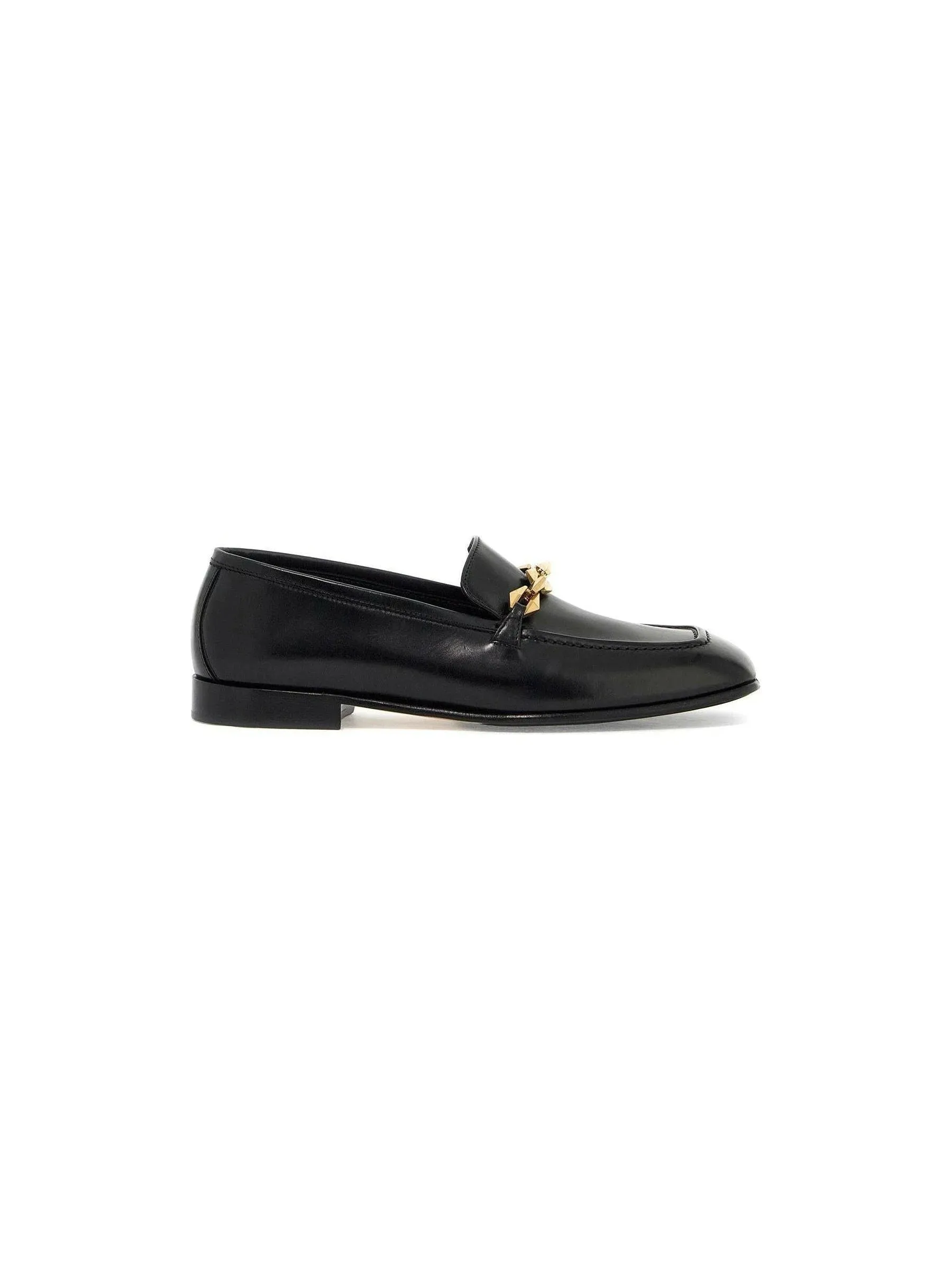 Chain Embellished Leather Loafer