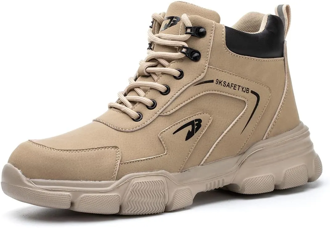 Fiedaz Work Safety Boots for Men Women Steel Toe Construction Boots Waterproof Leather Lightweight Military Boots
