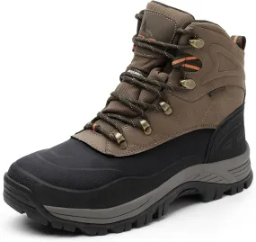 NORTIV 8 Men's Insulated Waterproof Construction Hiking Winter Snow Boots