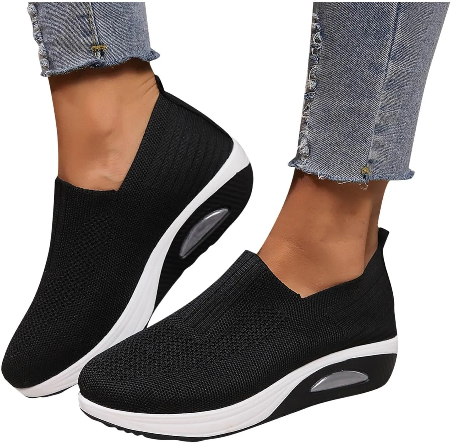 Orthopedic Shoes for Women Comfortable Running Shoes Breathable Mesh Womens Slip On Sneakers Women Walking Shoes with Arch Support Tennis Shoes Lightweight Casual Sneakers for Gym Travel Work