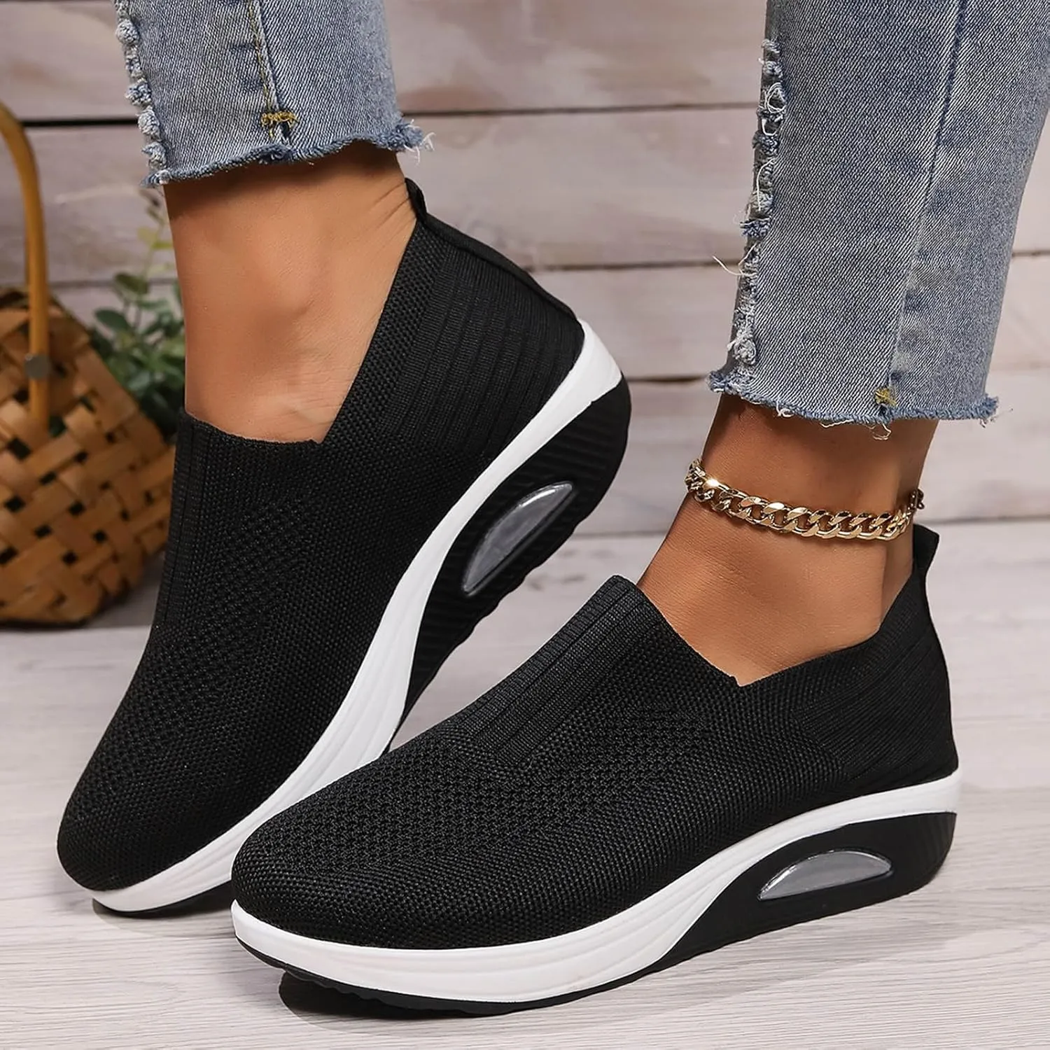 Orthopedic Shoes for Women Comfortable Running Shoes Breathable Mesh Womens Slip On Sneakers Women Walking Shoes with Arch Support Tennis Shoes Lightweight Casual Sneakers for Gym Travel Work