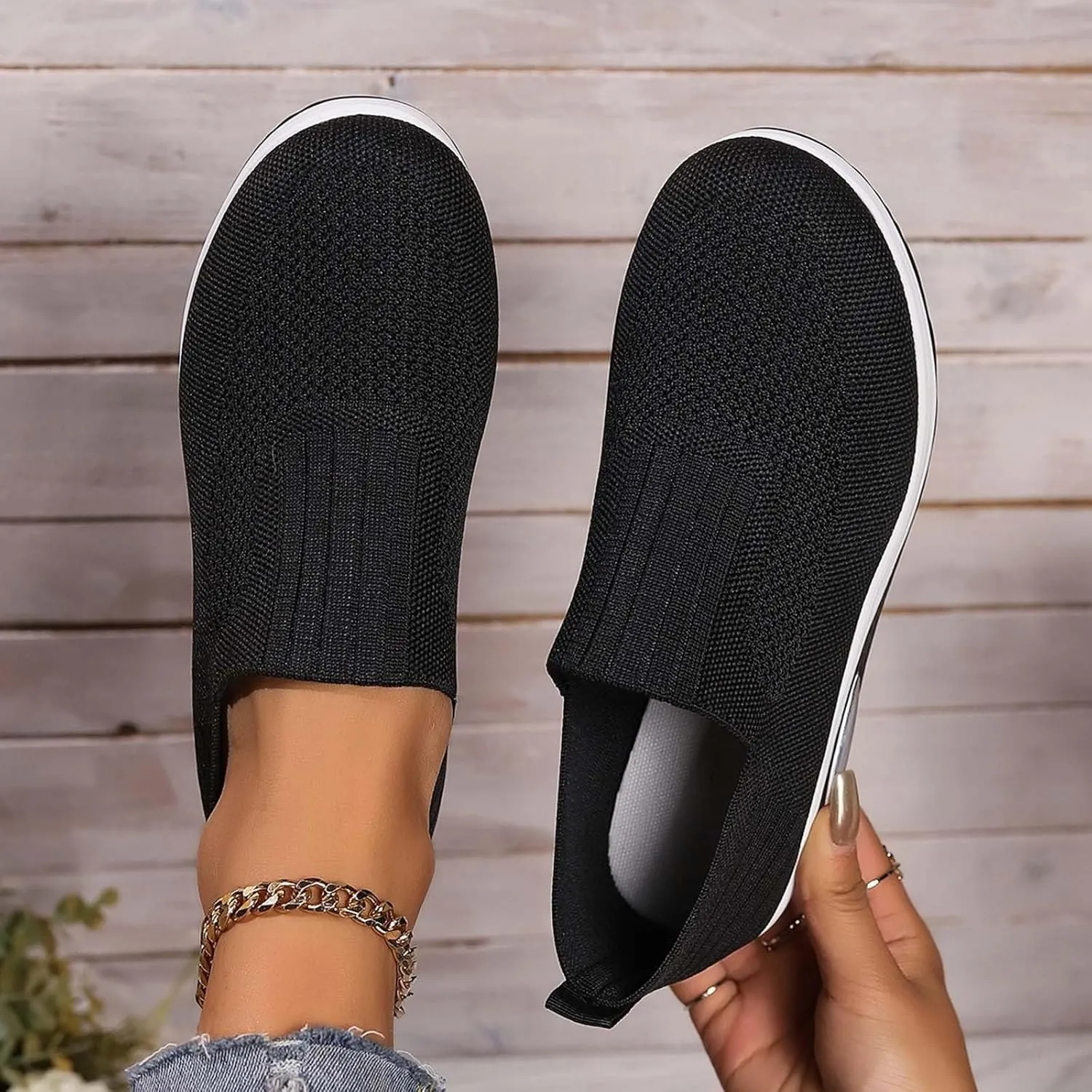Orthopedic Shoes for Women Comfortable Running Shoes Breathable Mesh Womens Slip On Sneakers Women Walking Shoes with Arch Support Tennis Shoes Lightweight Casual Sneakers for Gym Travel Work