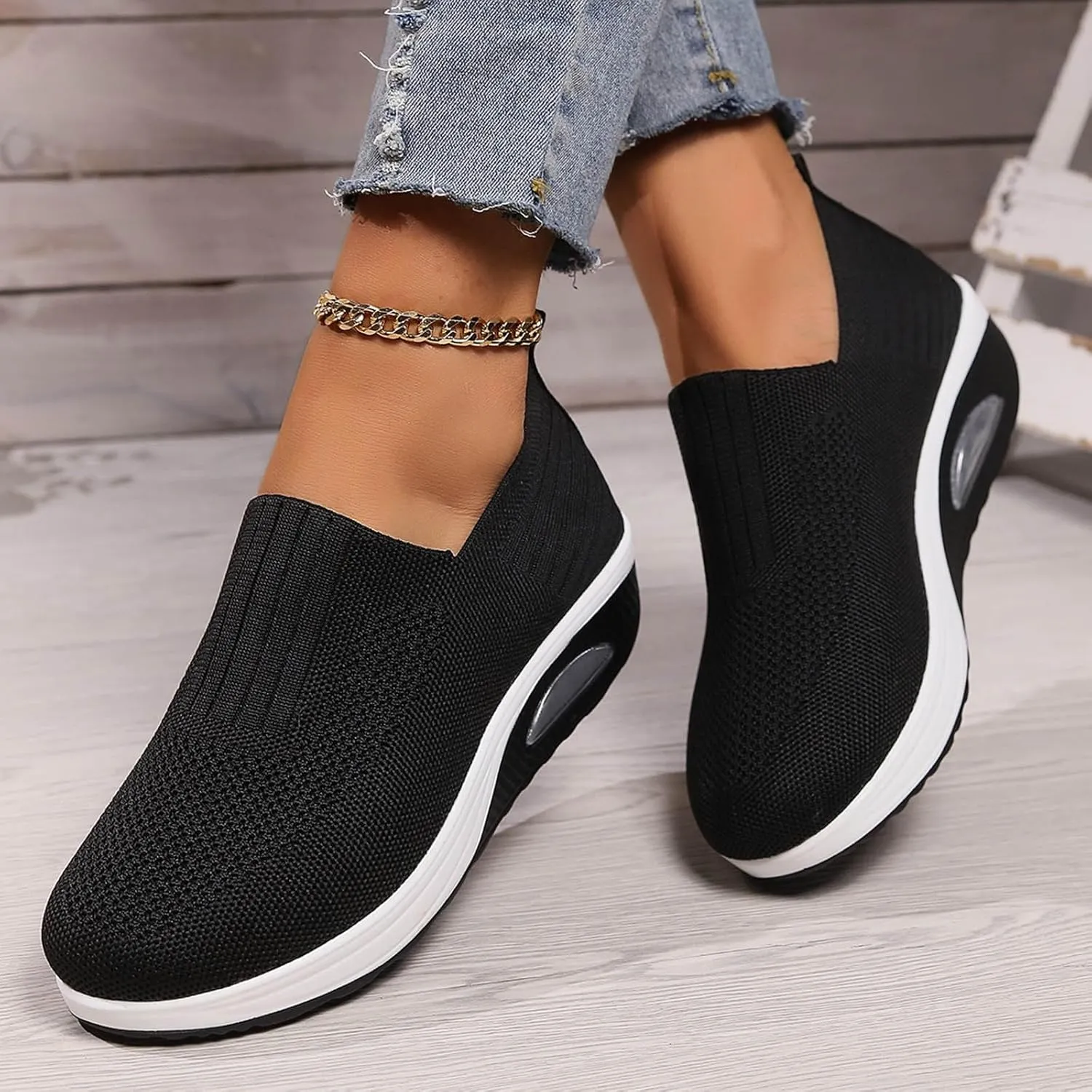 Orthopedic Shoes for Women Comfortable Running Shoes Breathable Mesh Womens Slip On Sneakers Women Walking Shoes with Arch Support Tennis Shoes Lightweight Casual Sneakers for Gym Travel Work