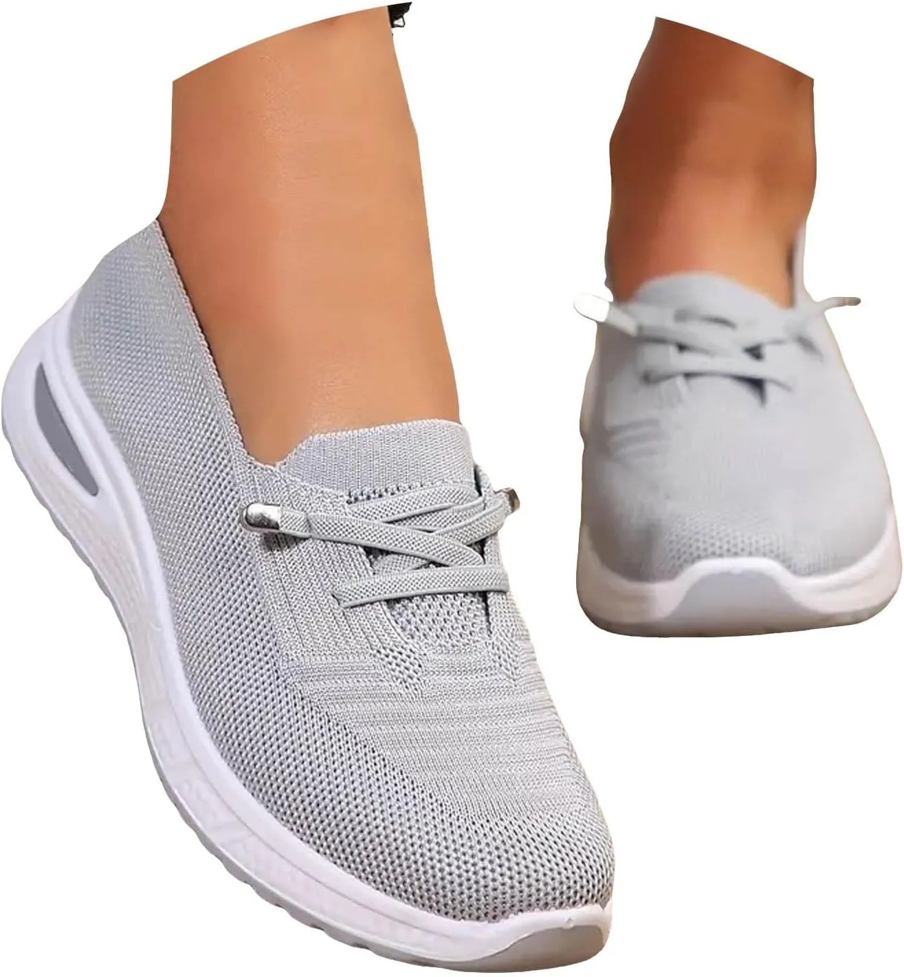 Orthopedic Shoes for Women, Women Wide Width Breathable Walking Comfortable Slip on Sneakers, Non Slip Food Service Lightweight Sneakers for Plantar Fasciitis