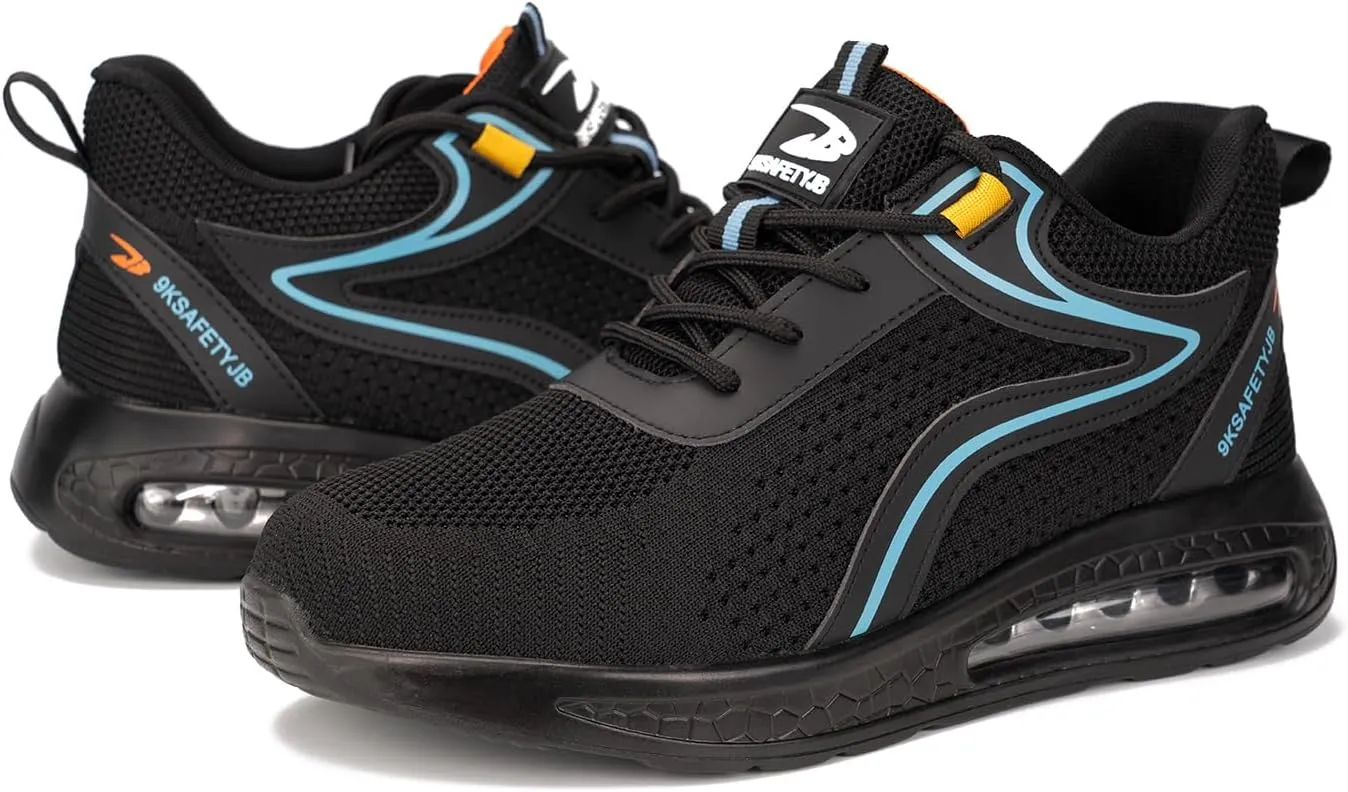 Steel Toe Shoes for Men Women Safety Work Sneakers Indestructible Comfortable Lightweight Breathable Construction Sneakers Anti Smashing Puncture Proof Air Cushion