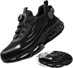 Unisex Steel Toe Power Trainers, One-Step, Round Toe, Grey, Casual, Outdoor, Hiking, Spring, Summer, Fall, Winter, Adult, Men, Women, Workers, Outdoor Enthusiasts, Safety Shoes, Sneakers