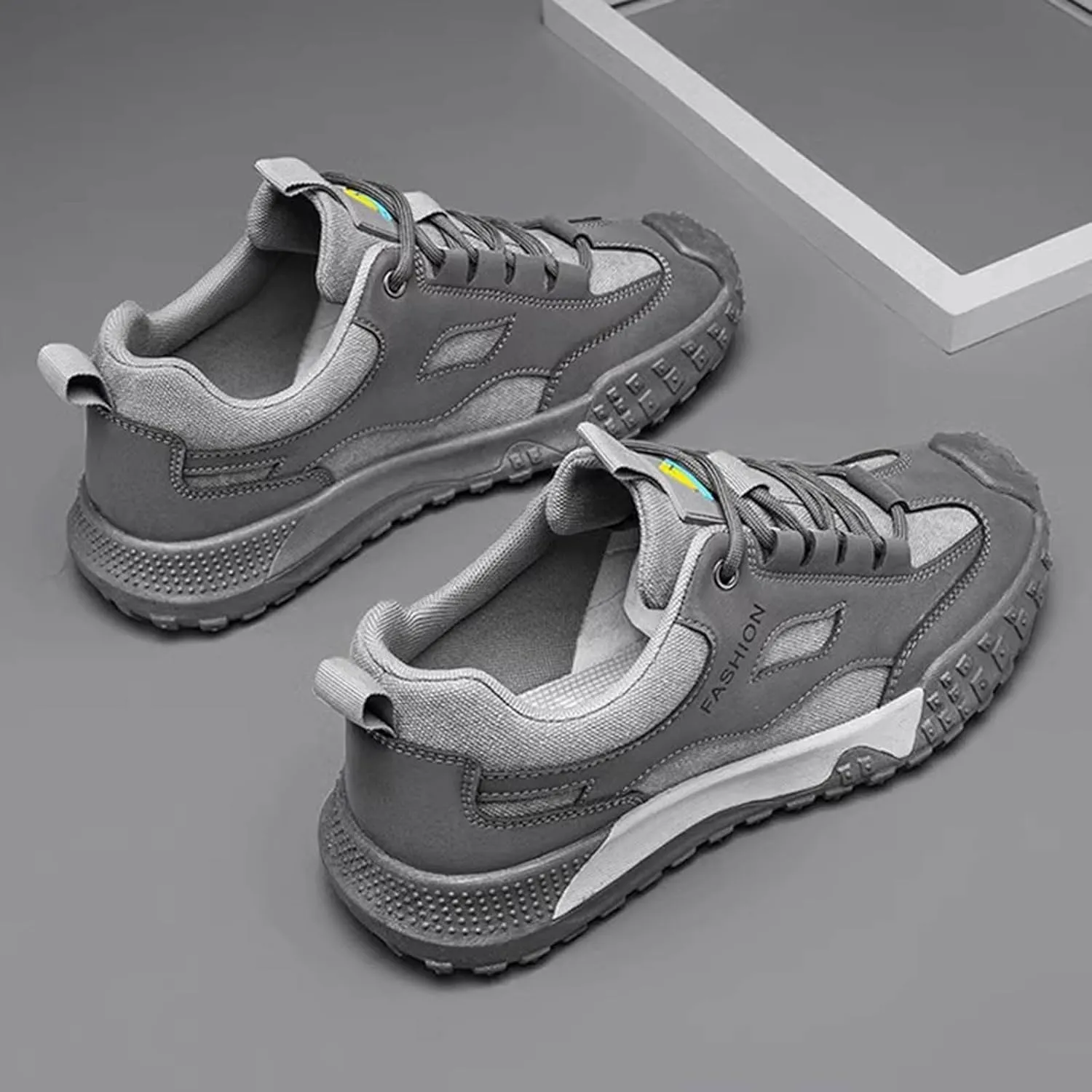 Wide Toe Sneakers for Men Casual Fashion Lace Up Outdoor Hiking Walking Running Shoes Summer Breathable Sneakers