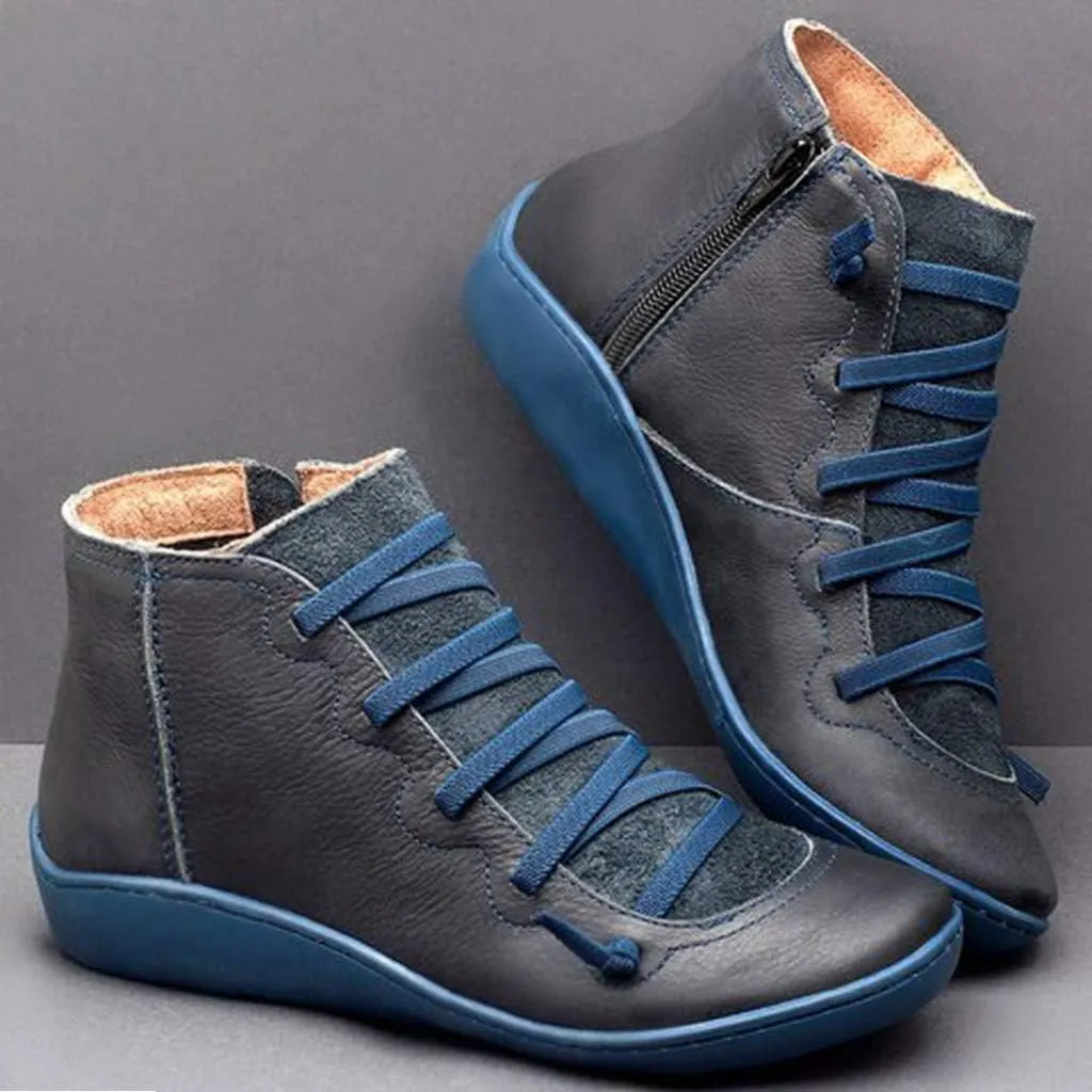 Wide Width Boots for Women Lightweight Lace Up Casual Sneaker Comfy Orthopedic Arch Support Walking Work Outdoor Hiking Ankle Boots