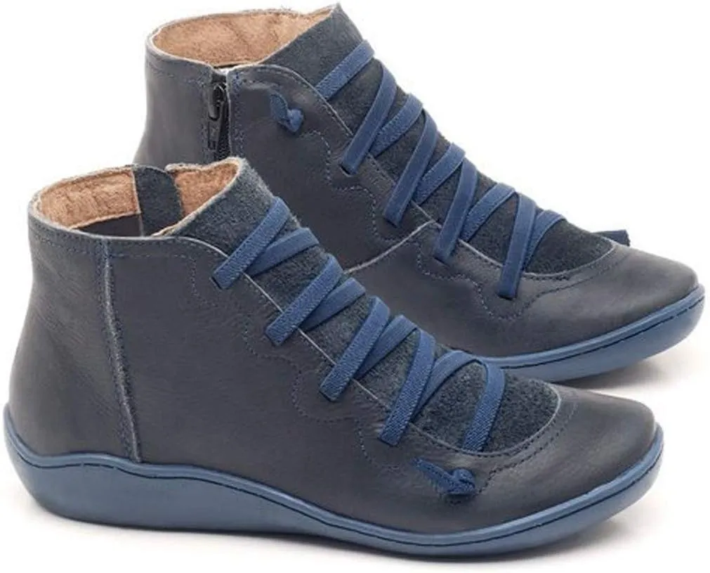 Wide Width Boots for Women Lightweight Lace Up Casual Sneaker Comfy Orthopedic Arch Support Walking Work Outdoor Hiking Ankle Boots