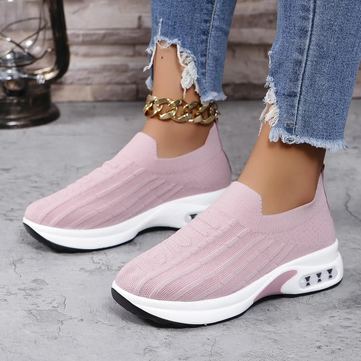 Women Walking Shoes with Arch Support Orthopedic Shoes for Women Sneakers for Women Running Shoes Slip On Casual Shoes Comfortable Fashion Tennis Shoes Mesh Lightweight Sneaker for Work