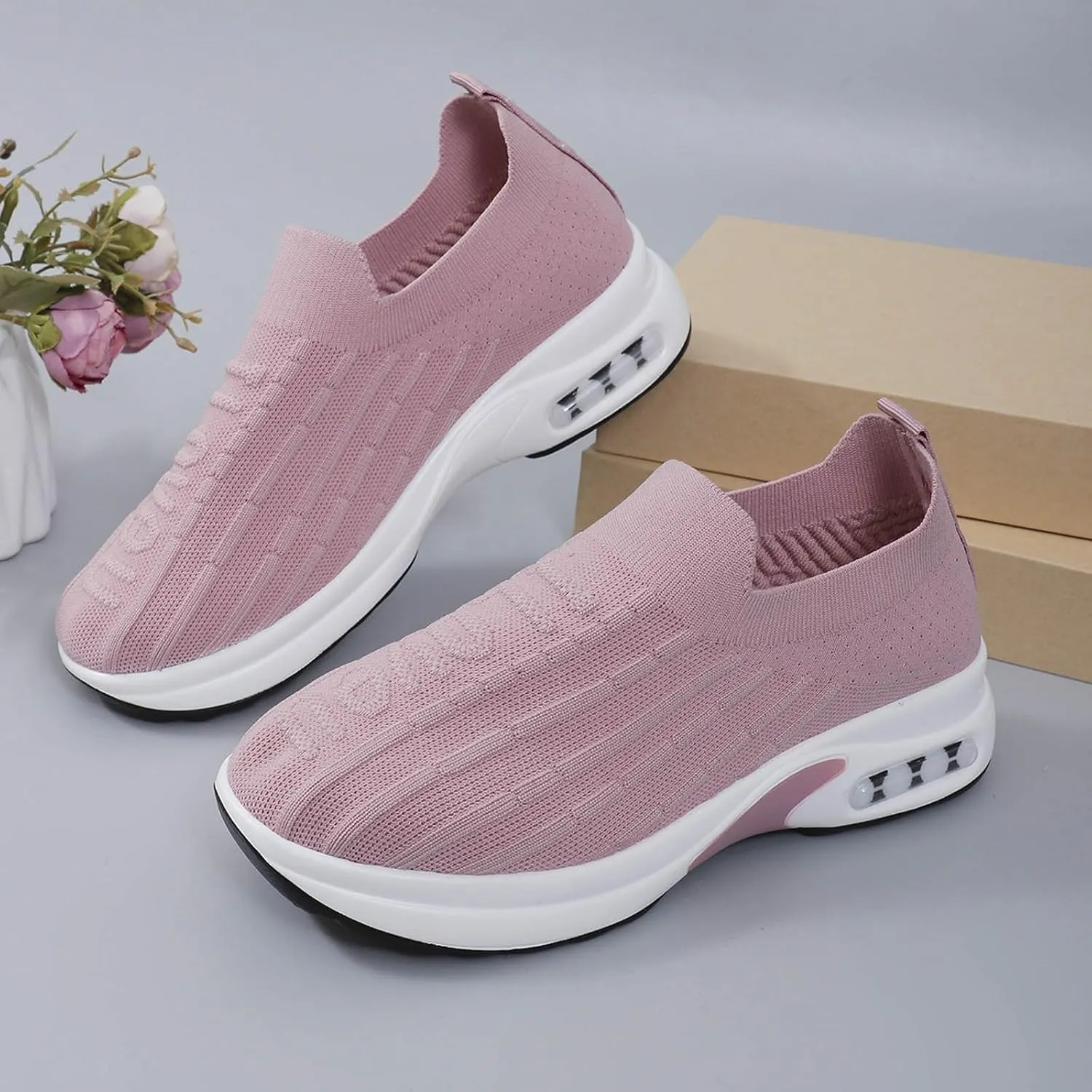 Women Walking Shoes with Arch Support Orthopedic Shoes for Women Sneakers for Women Running Shoes Slip On Casual Shoes Comfortable Fashion Tennis Shoes Mesh Lightweight Sneaker for Work