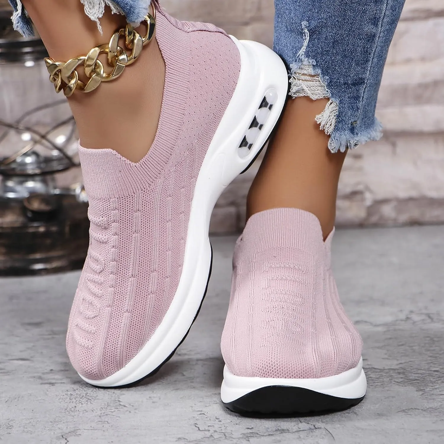 Women Walking Shoes with Arch Support Orthopedic Shoes for Women Sneakers for Women Running Shoes Slip On Casual Shoes Comfortable Fashion Tennis Shoes Mesh Lightweight Sneaker for Work